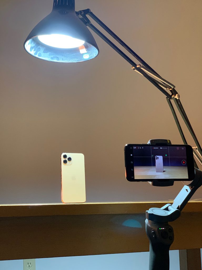 Behind the scenes: filming iPhone 11 Pro unboxing with an iPhone 11 Pro and DJI Osmo Mobile 3 gimbal.